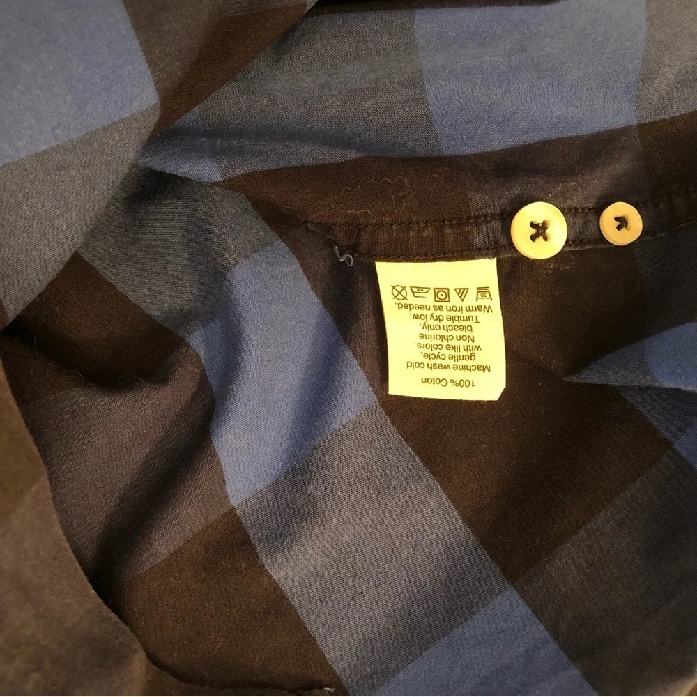 J Crew Men's Blue Plaid Long Sleeve Shirt Size M (Slim)